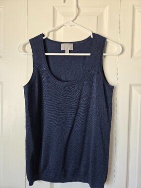 Pure Collection knitted tank with rhinestones; size 2